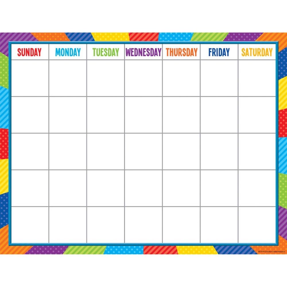 Playful Patterns Calendar Chart, 22&quot; x 17&quot;