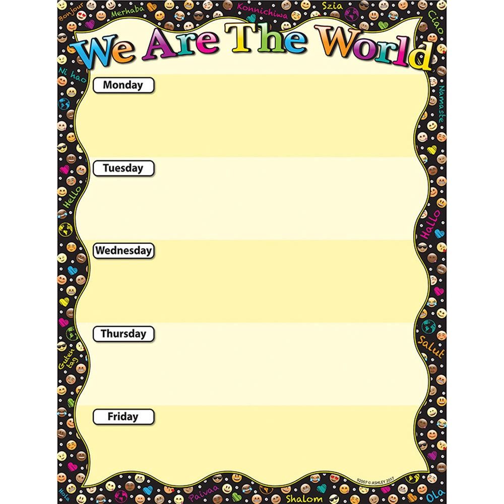 Smart Poly® Chart 17&quot; x 22&quot;, Emoji We Are The World