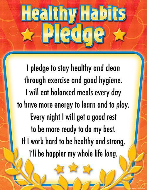 Healthy Habits Pledge Chart