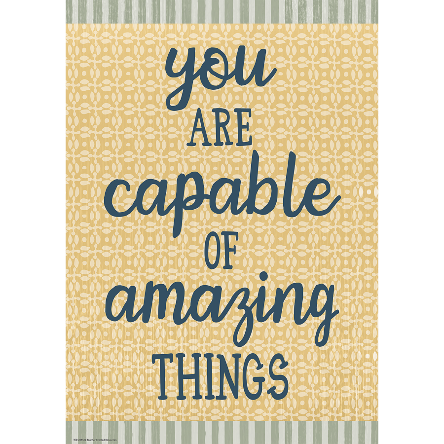 You Are Capable of Amazing Things Positive Poster