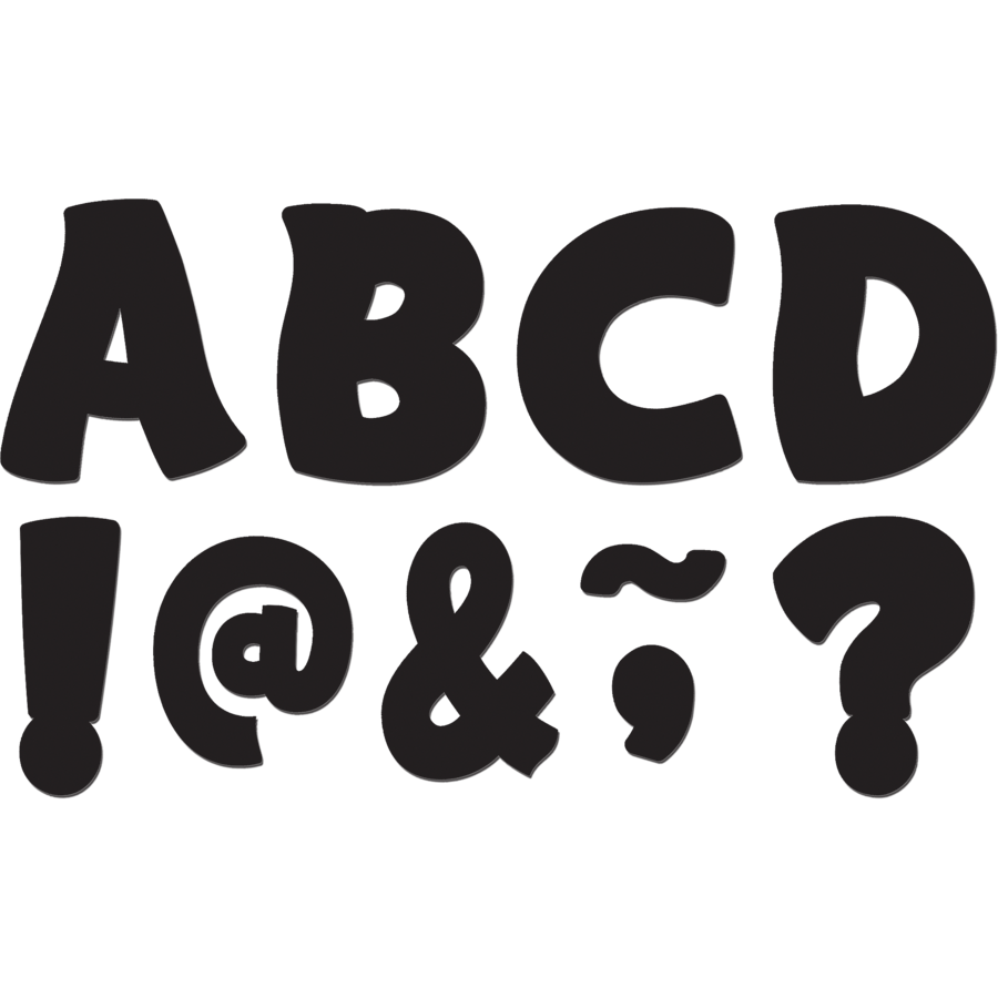 Black Funtastic Font 3" Magnetic Letters