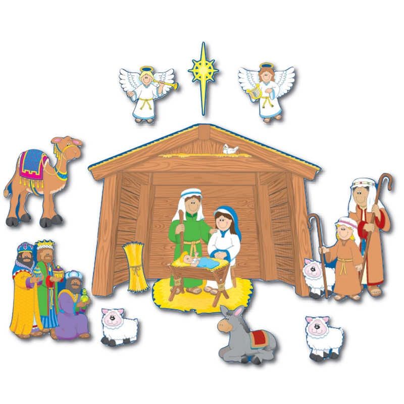 Nativity Bulletin Board Set, 15 Pieces