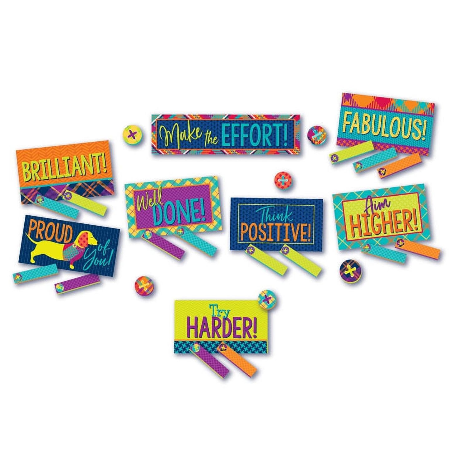 Plaid Class Management Mini Bulletin Board Set