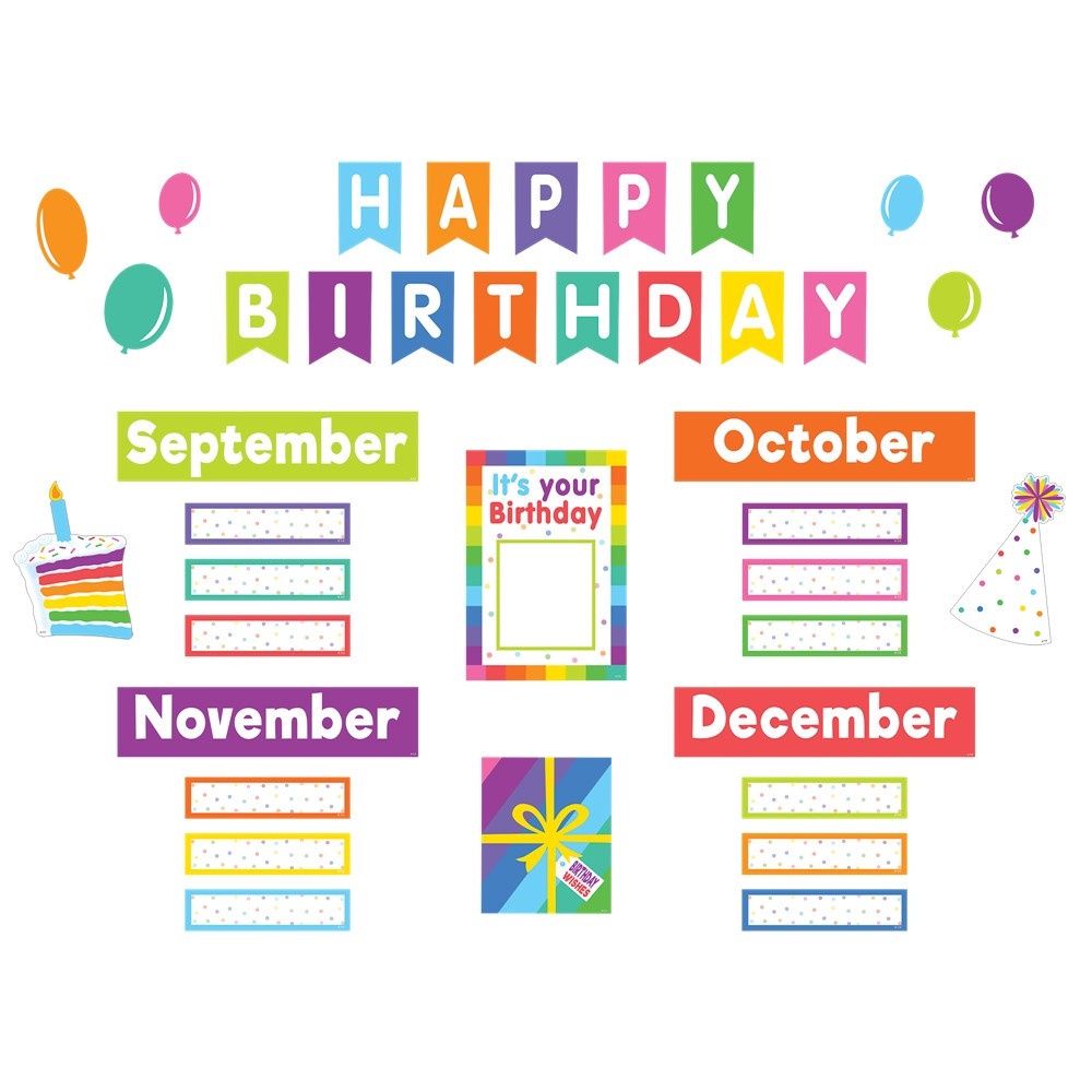 Colorful Happy Birthday Mini Bulletin Board Set