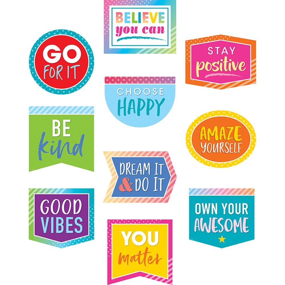Colorful Vibes Positive Sayings Accents