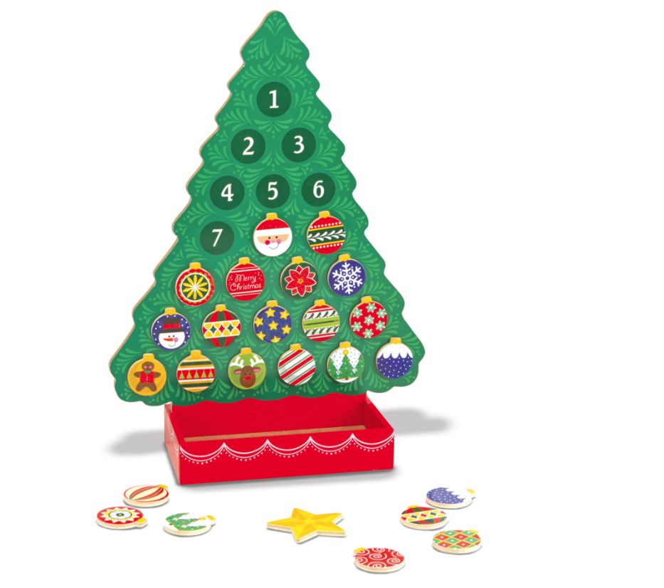 Countdown to Christmas Wooden Seasonal Advent Calendar