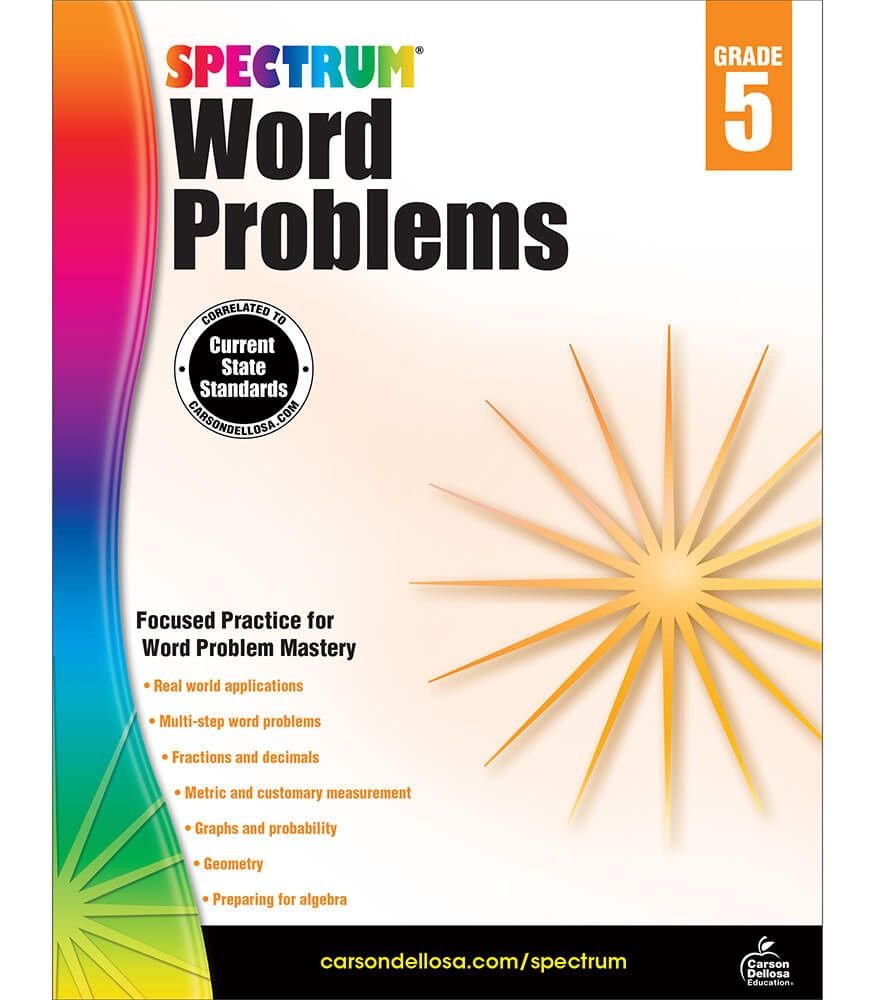 Spectrum Word Problems Workbook Grade 5 Paperback