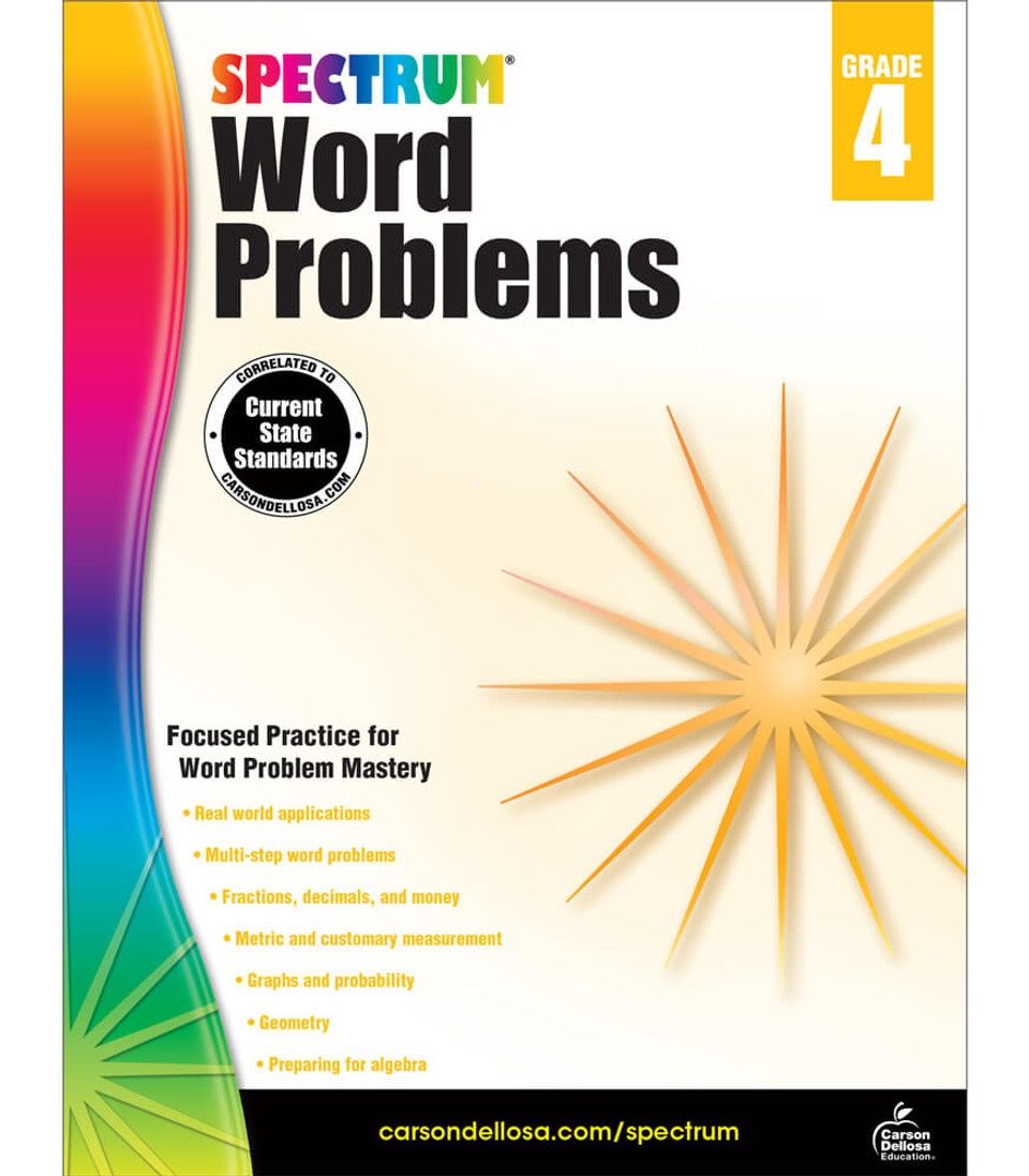 Spectrum Word Problems Workbook Grade 4 Paperback
