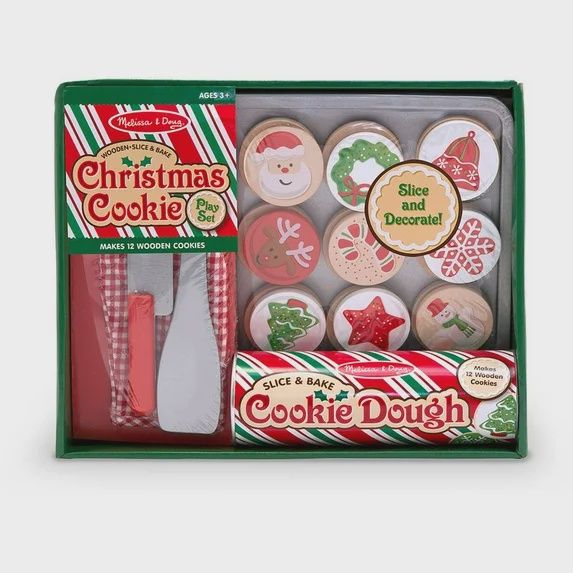 Slice and Bake Wooden Christmas Cookie Play Food Set