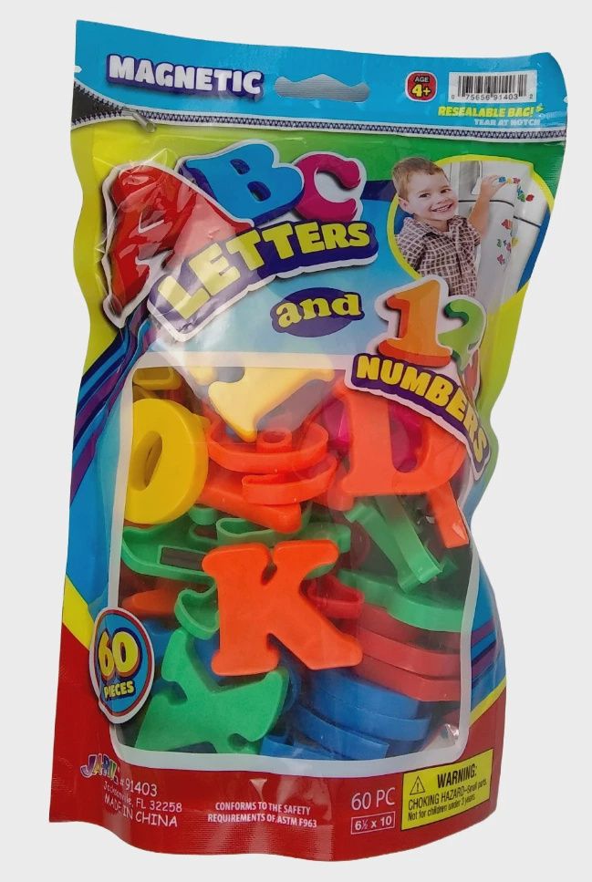 Magnetic ABC LETTERS and 123 NUMBERS Bag