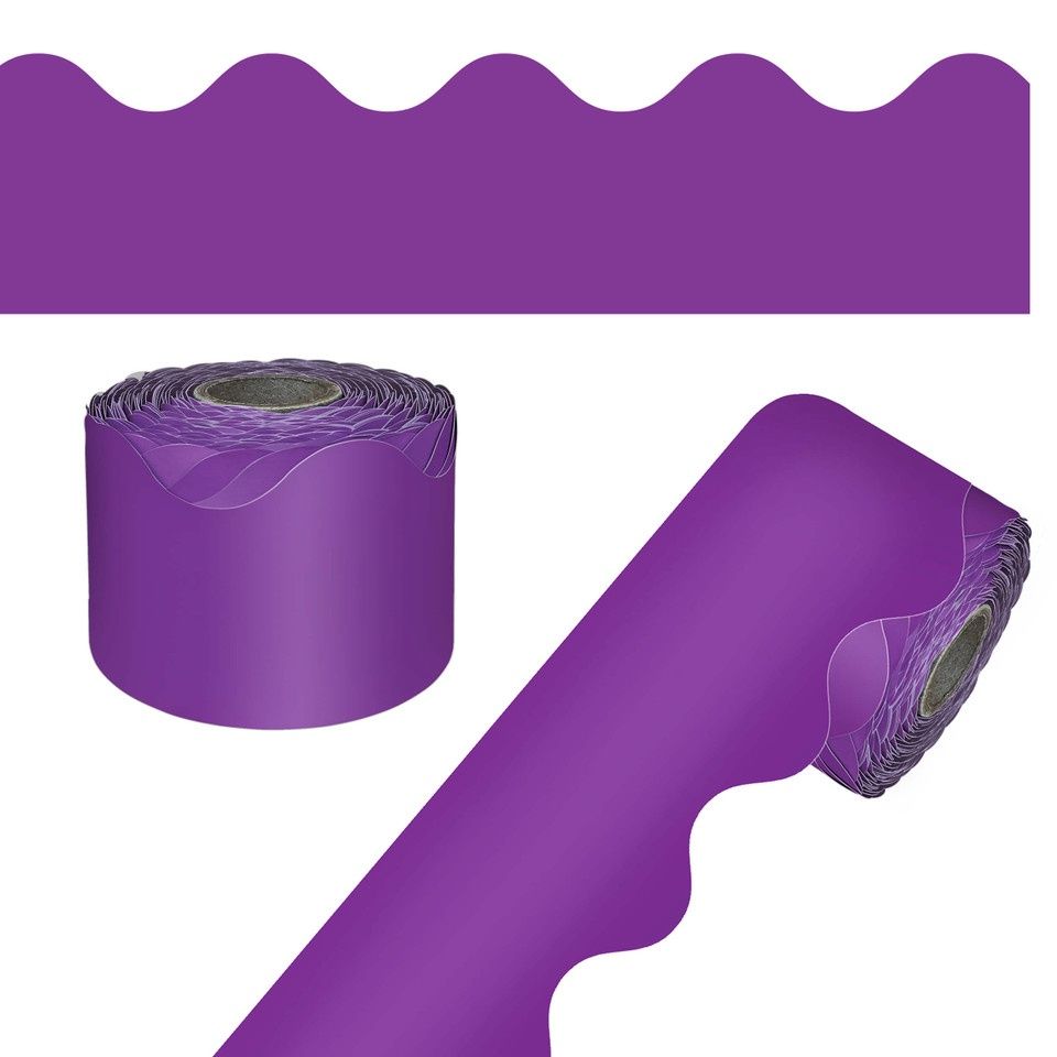 65' Purple Rolled Scalloped Border