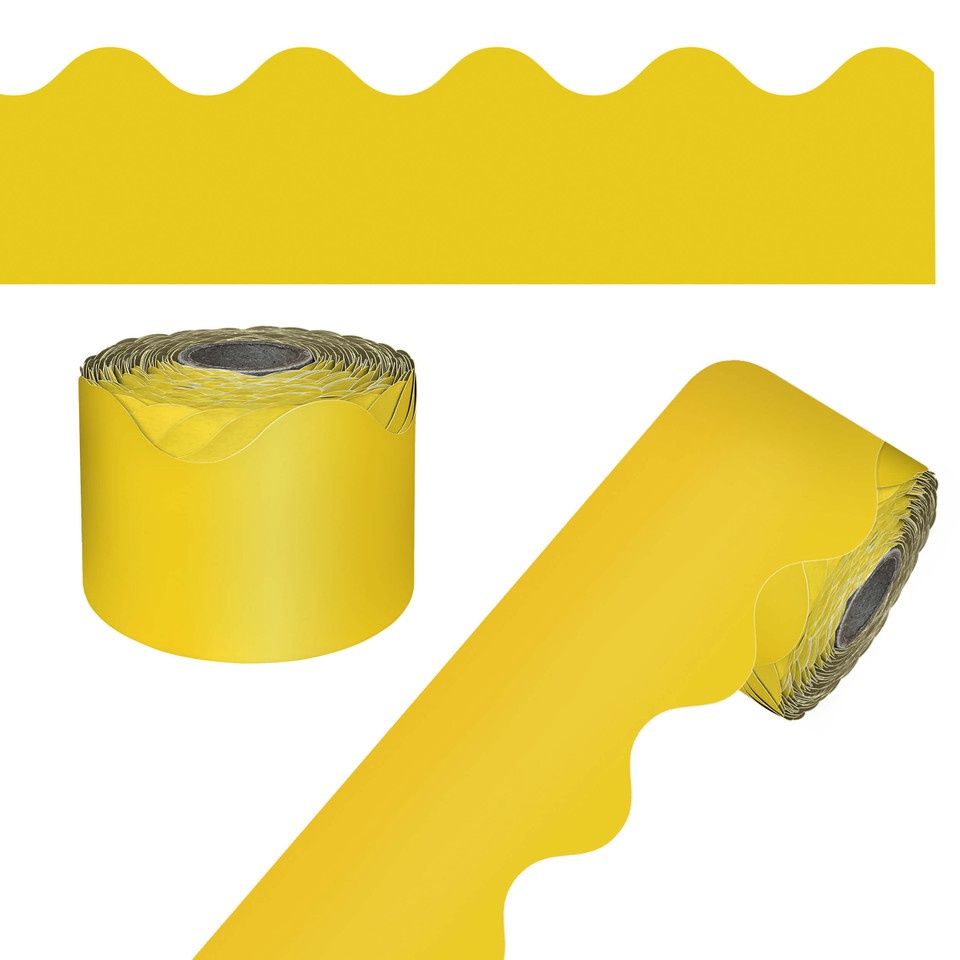 65' Yellow Rolled Scalloped Border