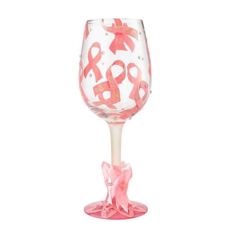 Pink Ribbon Wine Glass