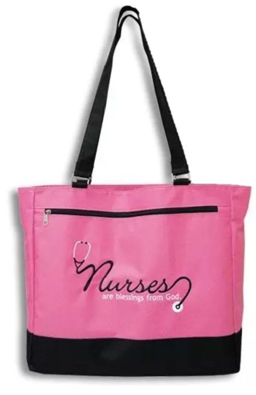 22" Pink Canvas Tote Bag