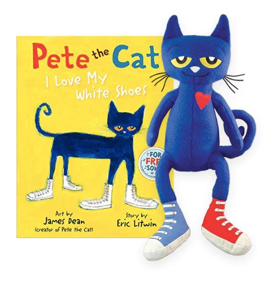 14.5" Pete the Cat Plush Doll w/Book