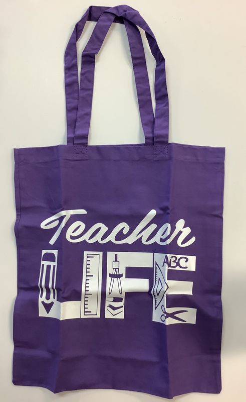 Purple Teacher Life Tote Bag