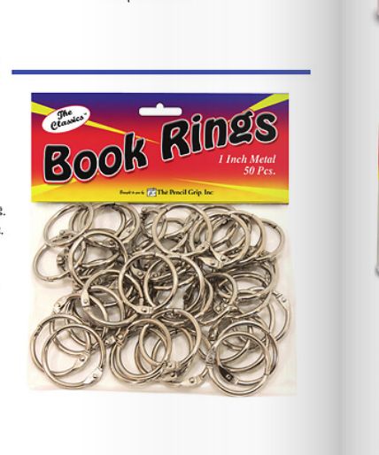 Book Rings 1" (50 per bag)