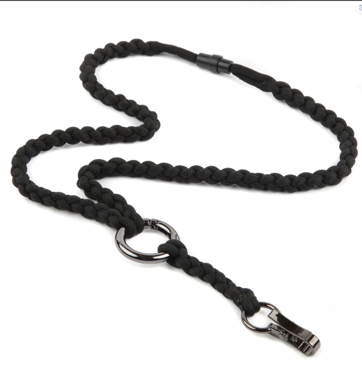 Black Braided Survivor Cord Lanyard