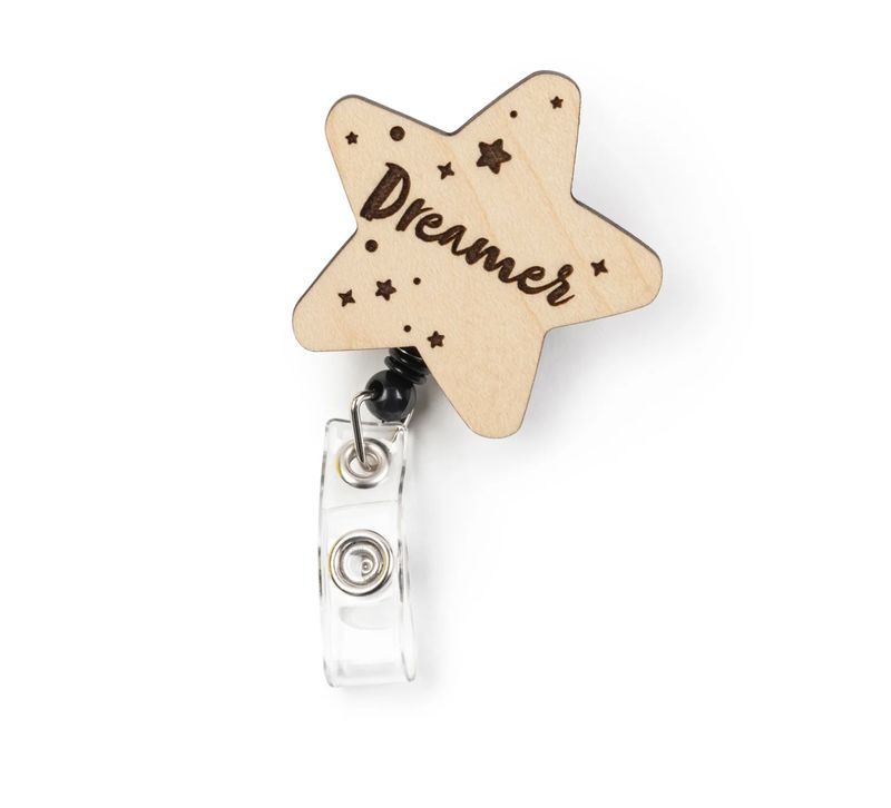Dreamer Wooden Badge Reel