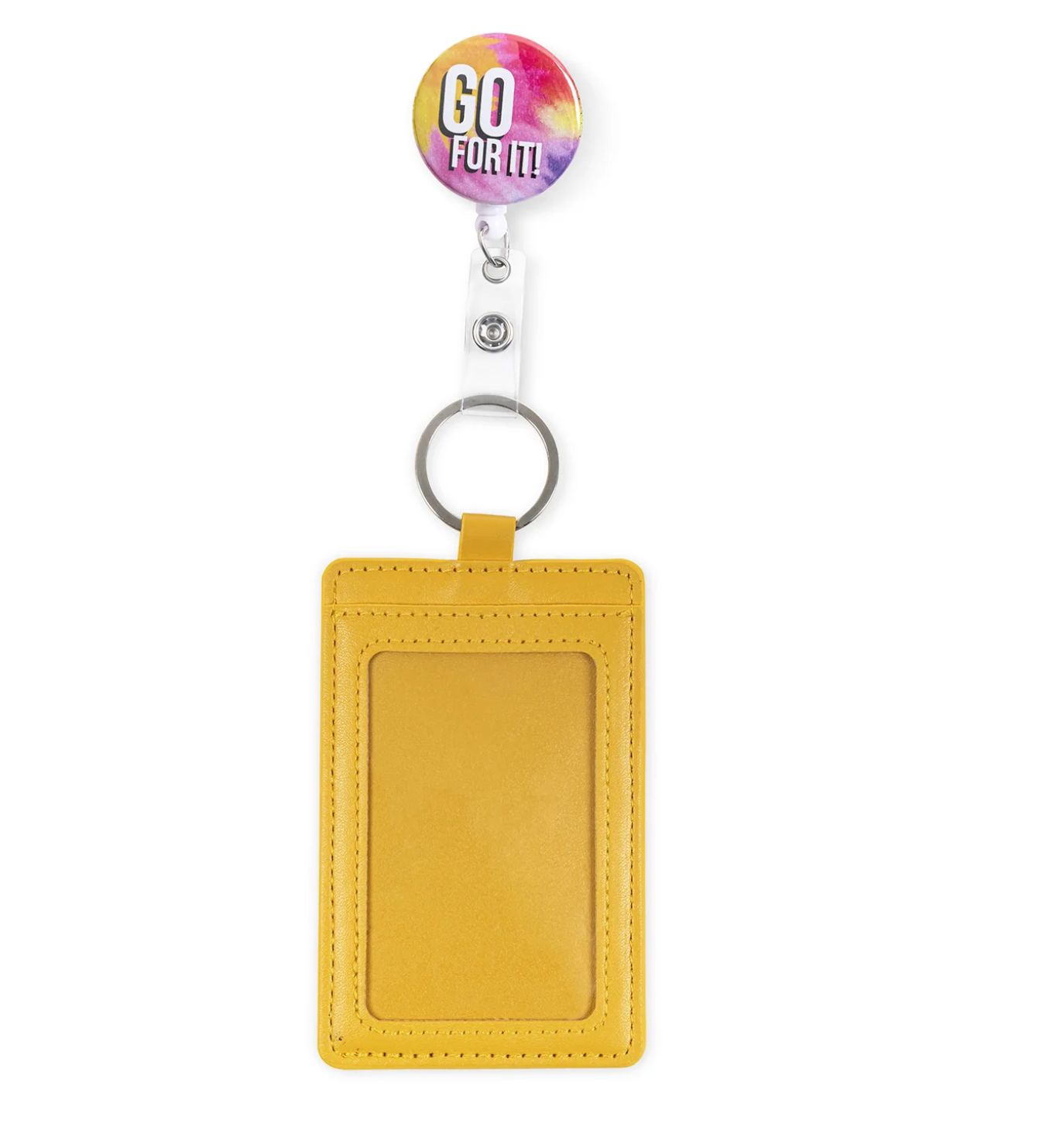 Go For It Badge Reel Holder with Pocket