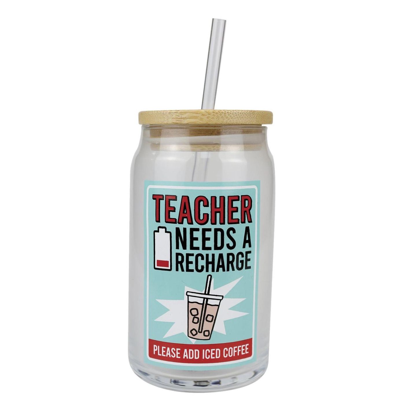 Teacher Latte Glass with Lid