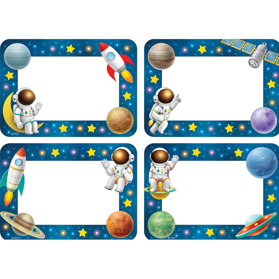 Outer Space Crew Name Tags/Labels - Multi-Pack