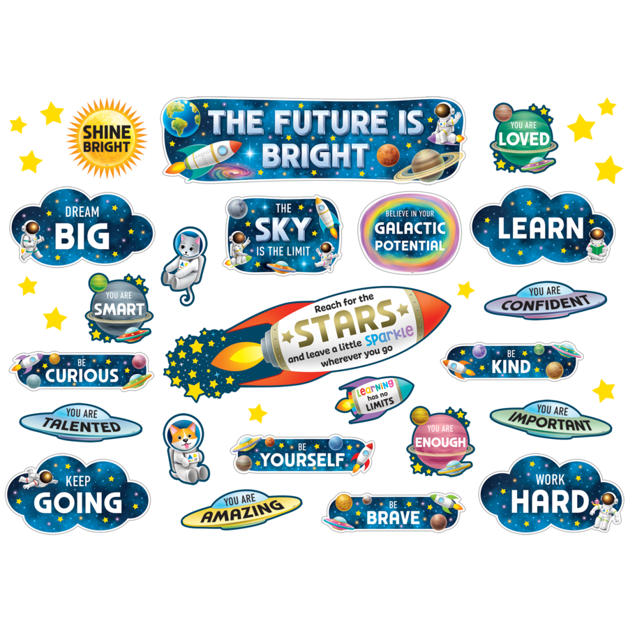 Outer Space Crew The Future Is Bright Mini Bulletin Board Set