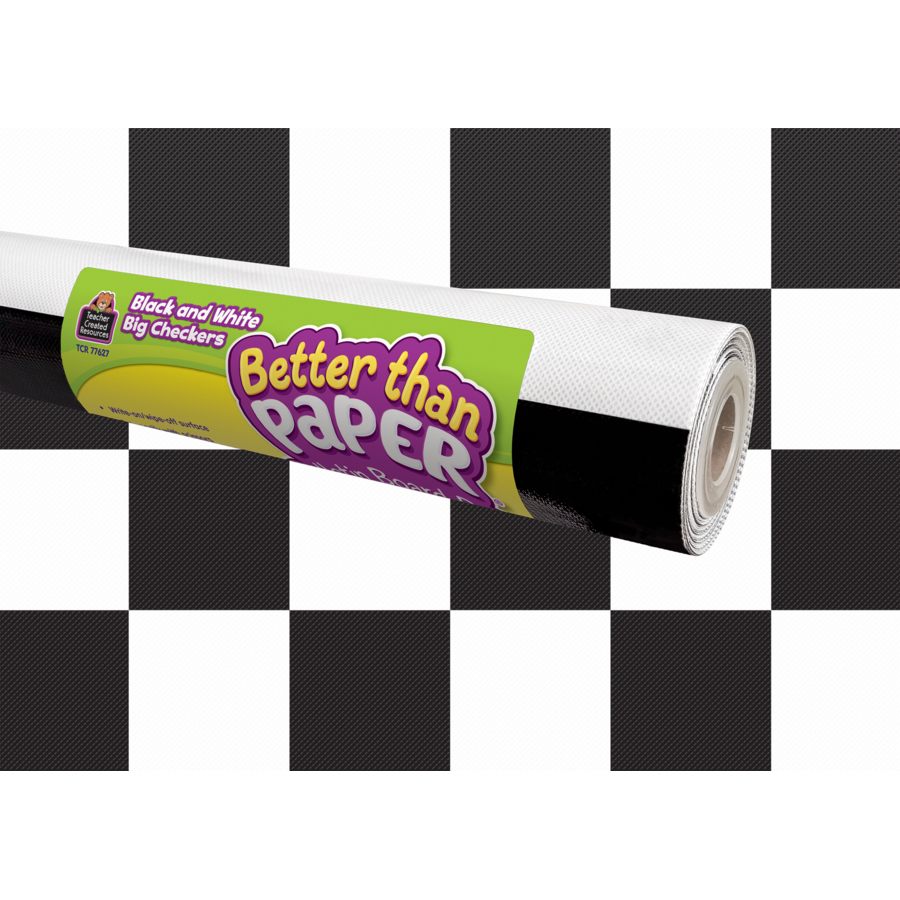 BTP Black and White Big Checkers Better Than Paper Bulletin Board Roll