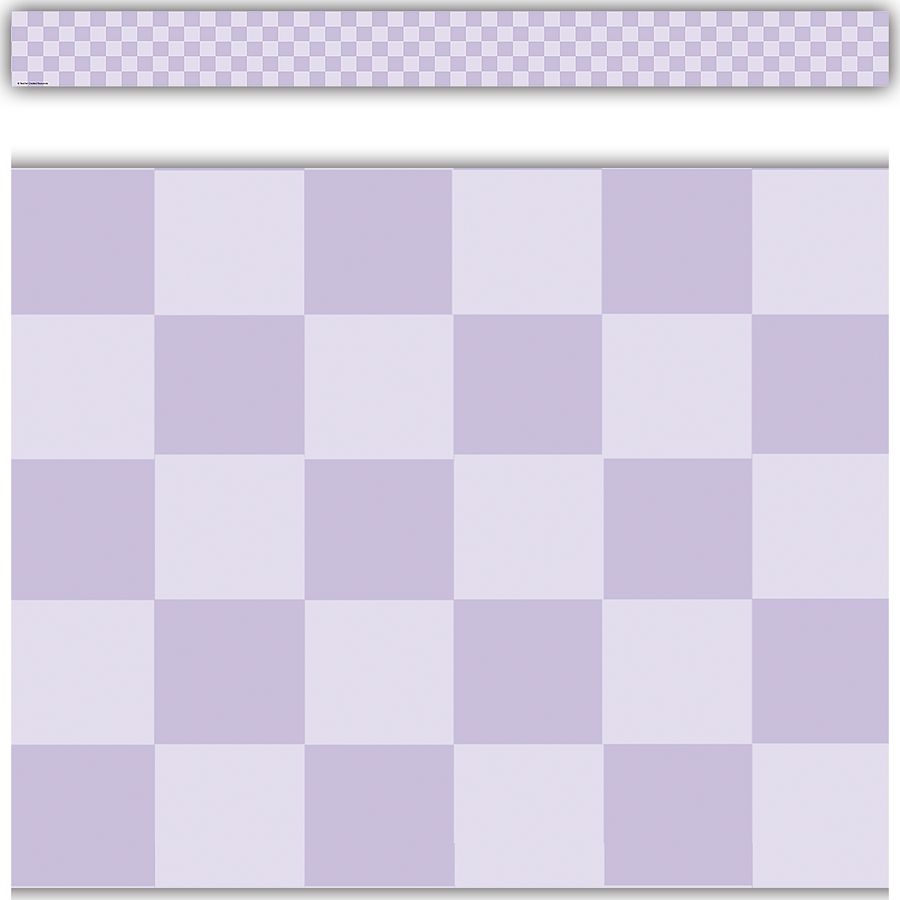 Cool for School Purple Checkers Straight Border Trim