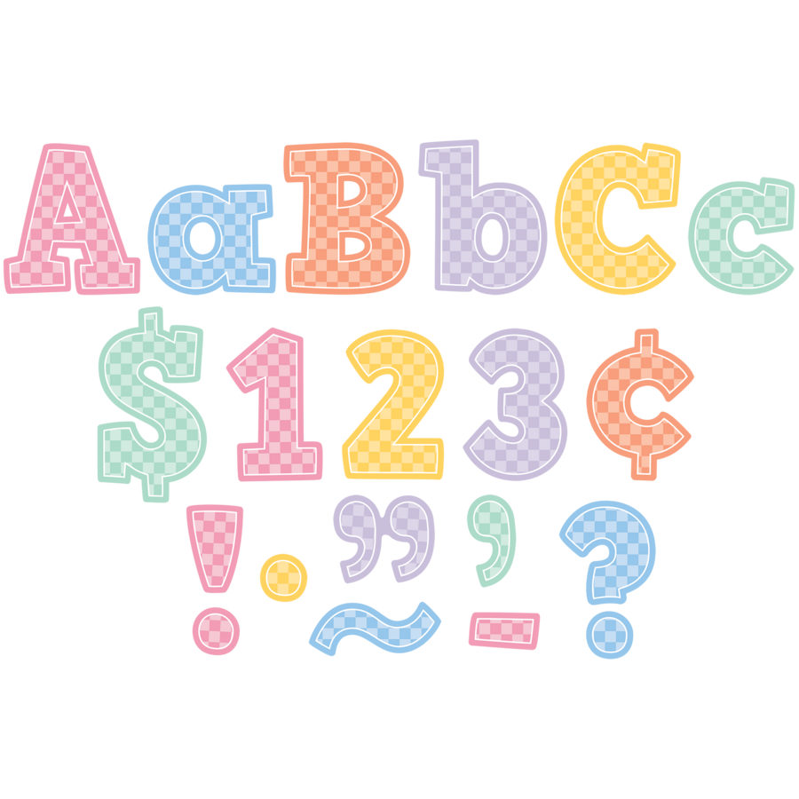 Cool for School Checkers 4" Bold Block Letters Combo Pack