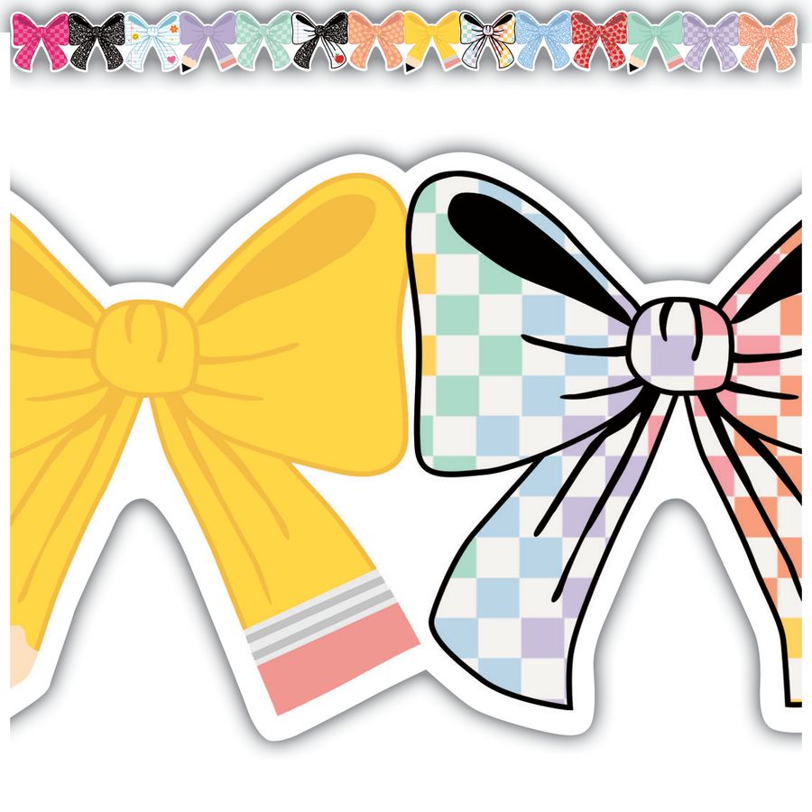 Cool for School Bows Die-Cut Border Trim