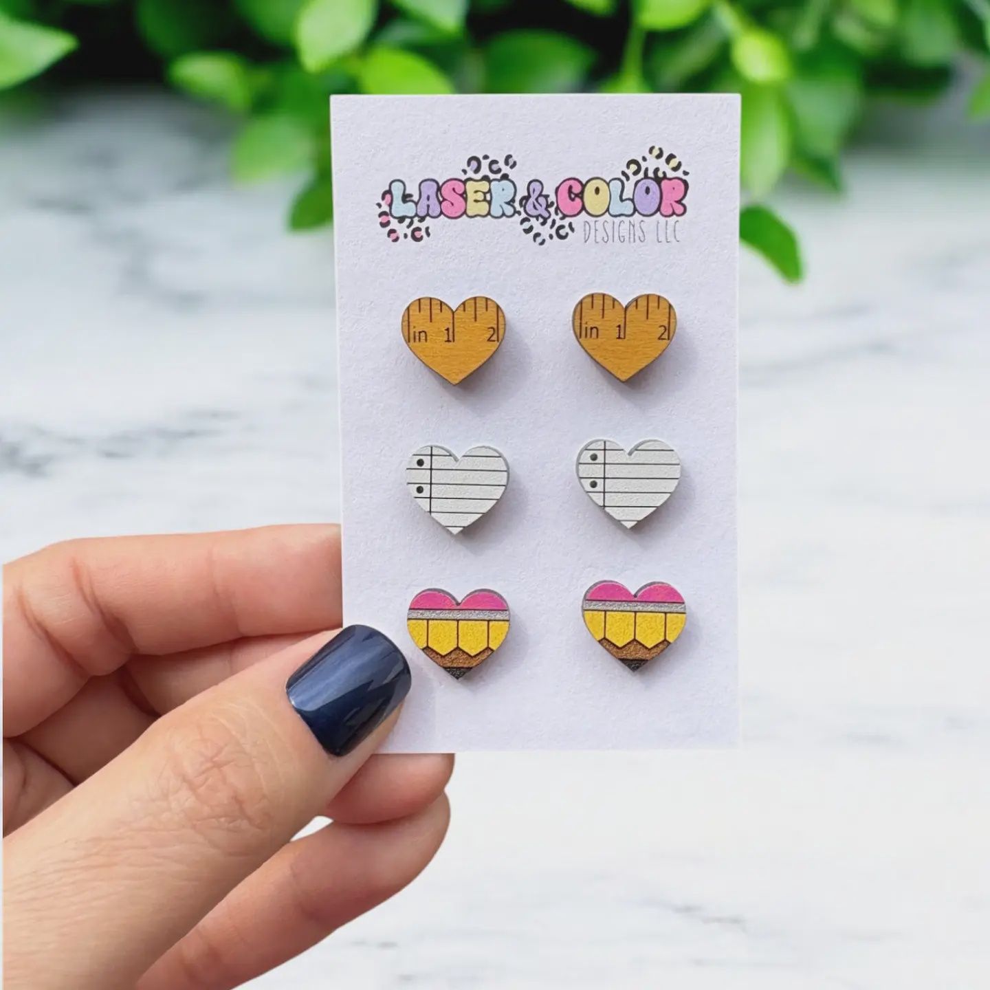 Teacher Ruler Paper Pencil Earrings (Set of 3)