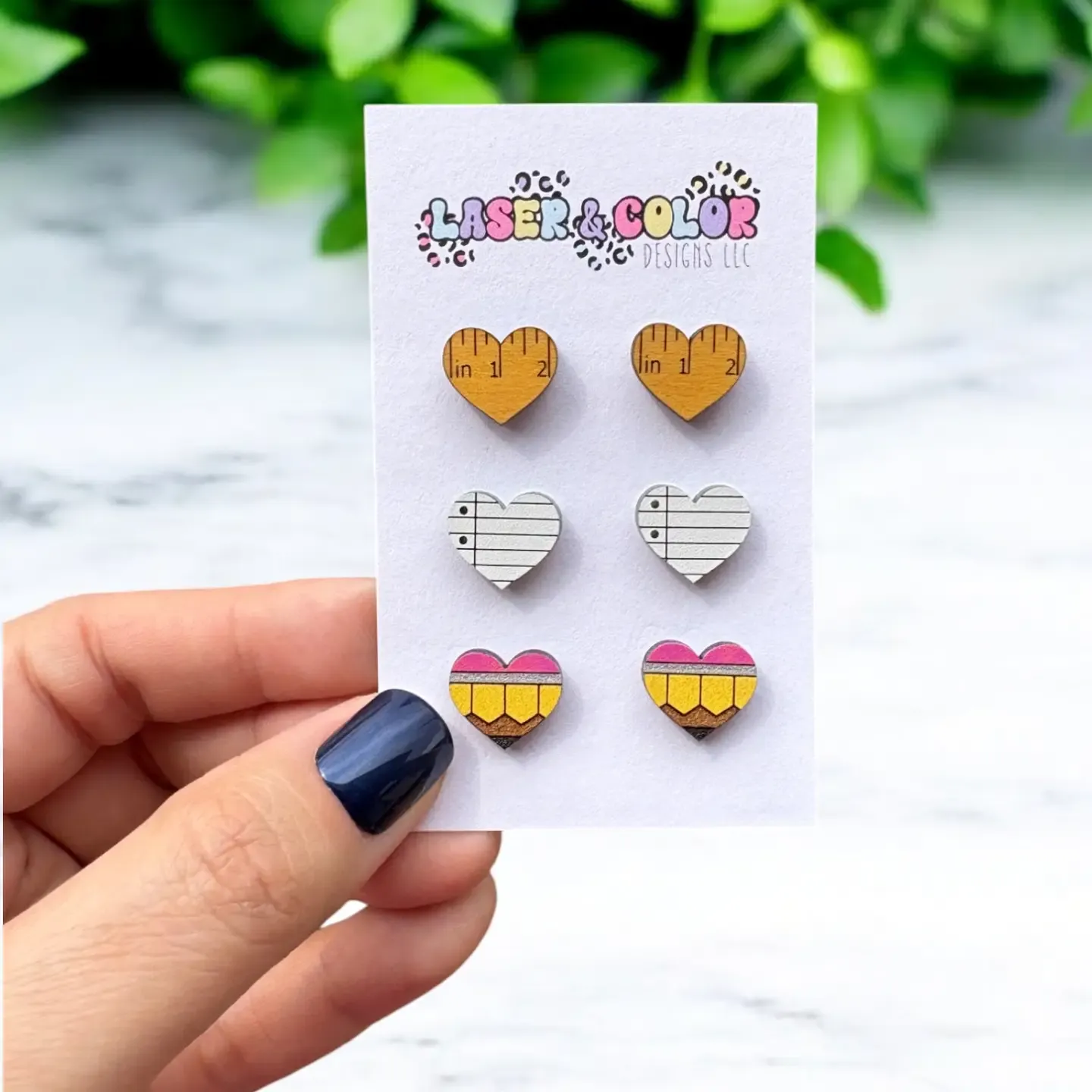 Teacher Ruler Paper Pencil Earrings (Set of 3)