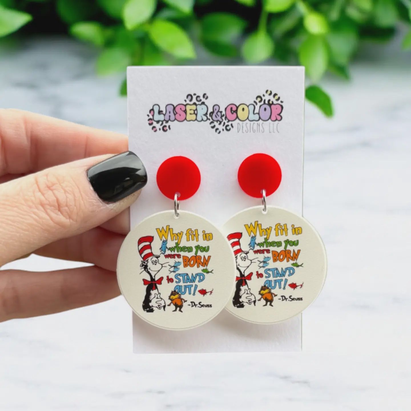 Dr. Seuss Why Fit In Earrings