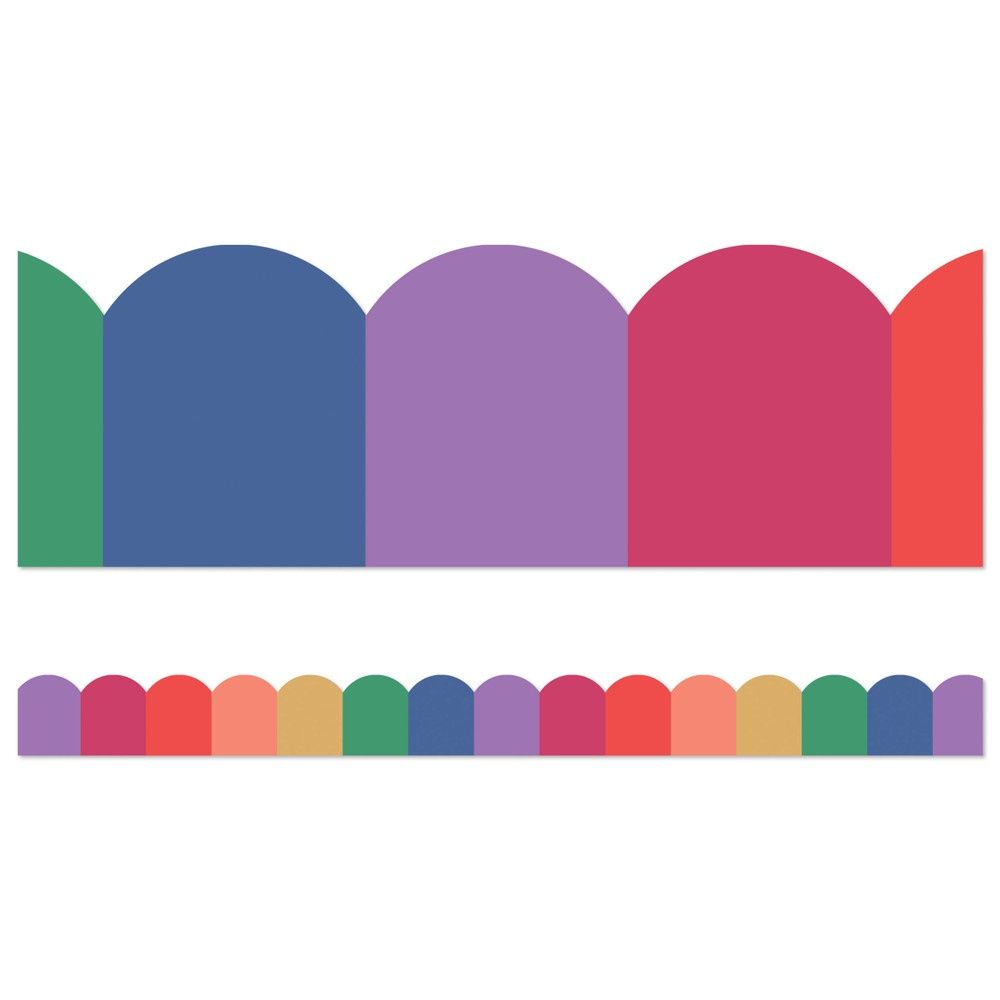 Rainbow Cheer Scalloped Bulletin Board Borders
