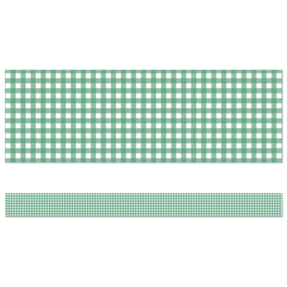 Green Gingham Straight Bulletin Board Borders