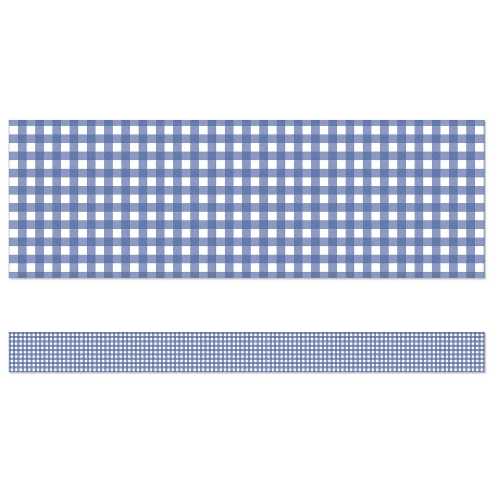 Blue Gingham Straight Bulletin Board Borders