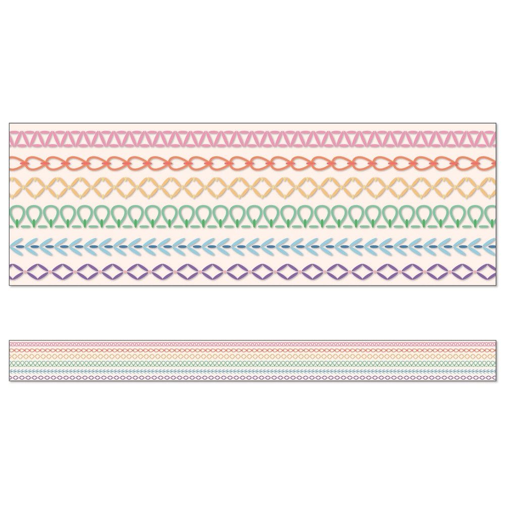 Rainbow Stitched Straight Bulletin Board Borders