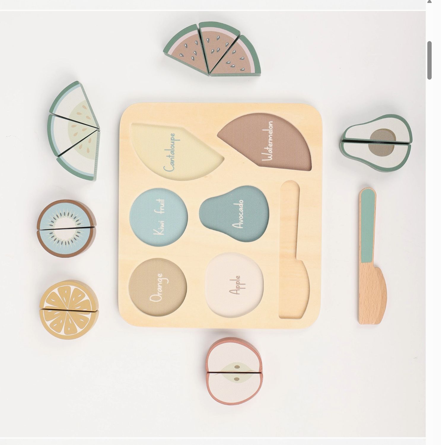 Wooden Fruit Cutting Puzzle - Velcro Play Food