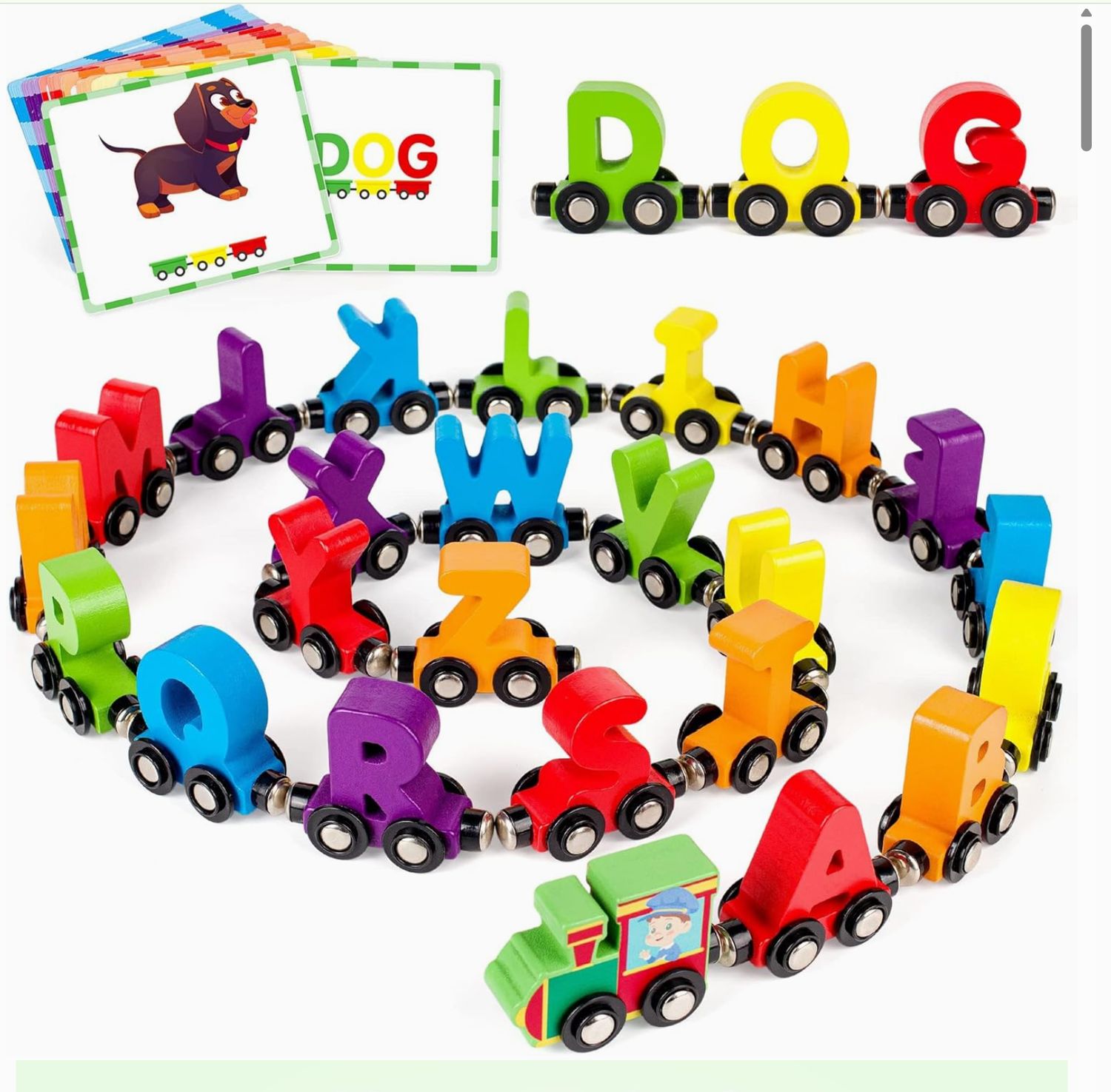 Magnetic Wooden Alphabet Train Set - Abc Letter Learning