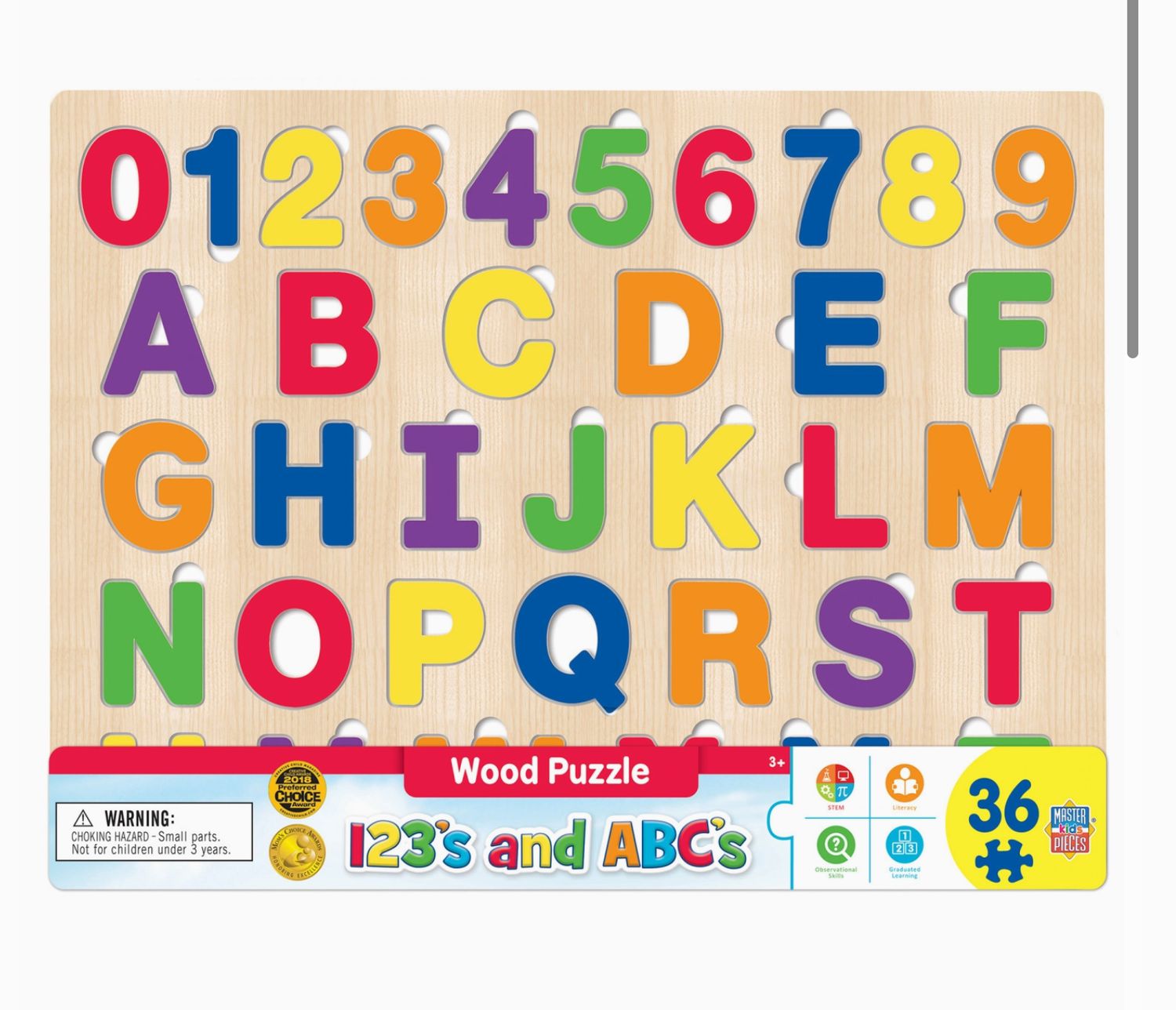 123's and Abc's - 36 Piece Wood Puzzle