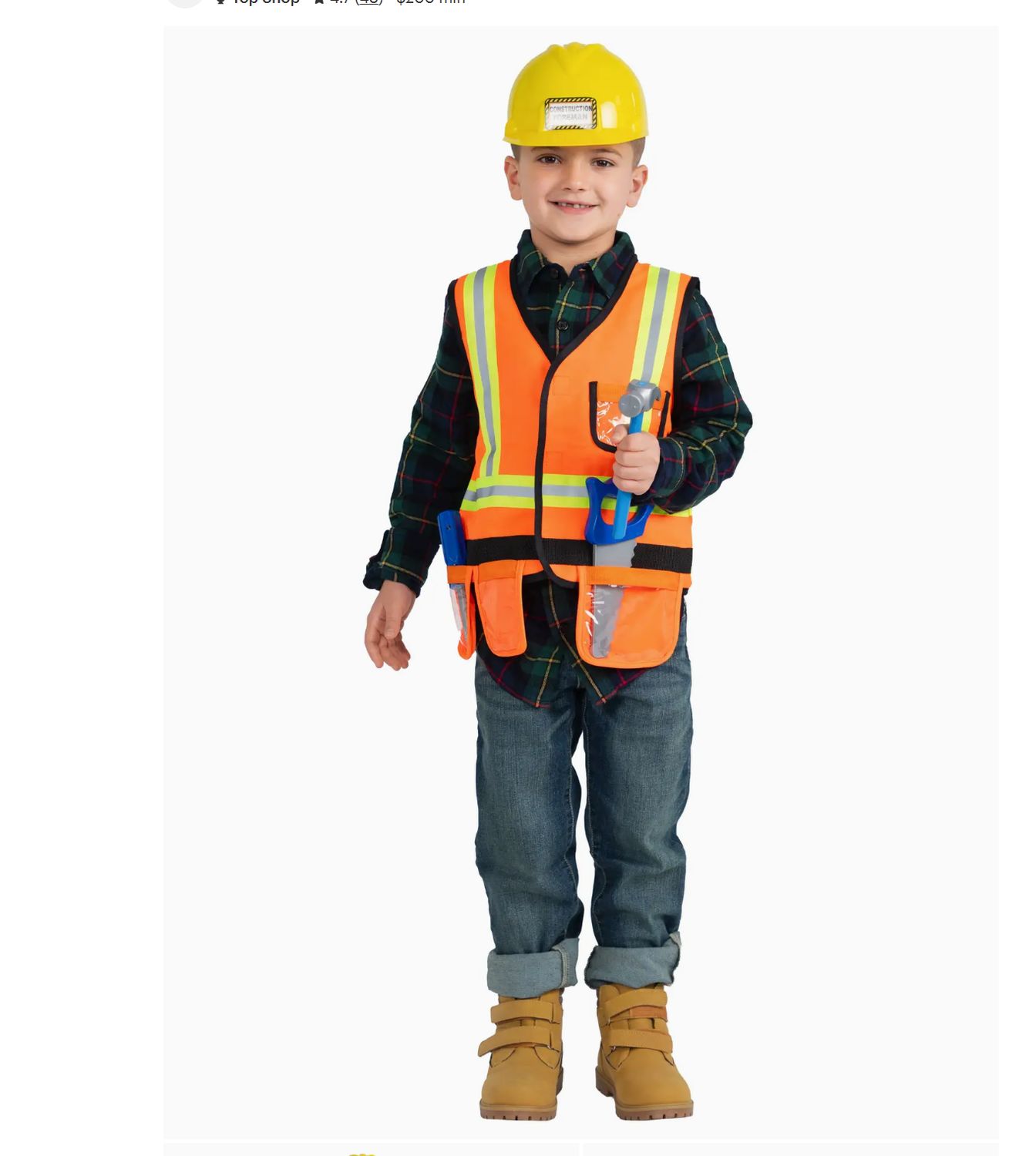 Construction Worker Role Play Costume Set - Kids