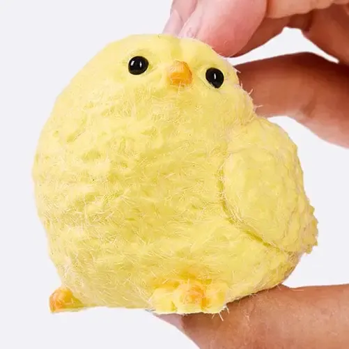 Squeezesquad Taba Deluxe Premium Silicone Squishy Fidget Toy - Fuzzy Chick