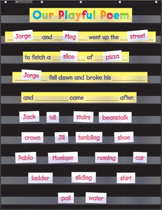 10 Pockets Standard (Black) Pocket Chart 34X44