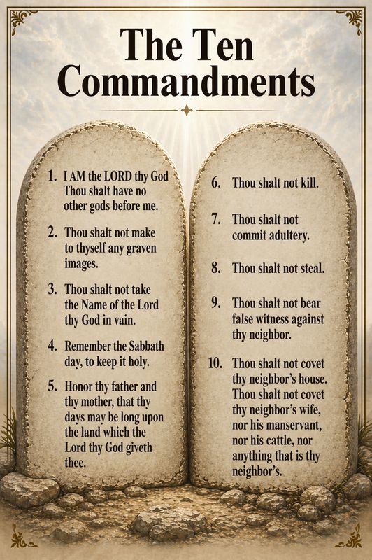 TABLET 10 Commandments Poster 18"x28" Bilingual