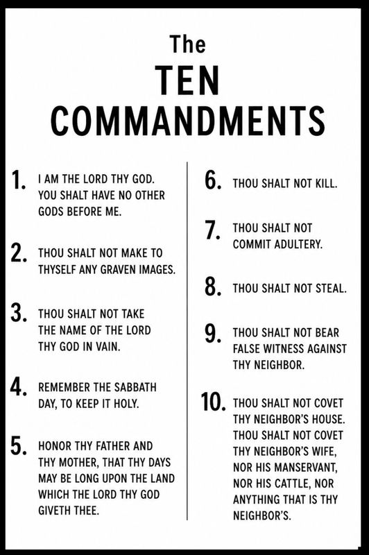 BASIC 10 Commandments Bilingual Poster 18"x24"