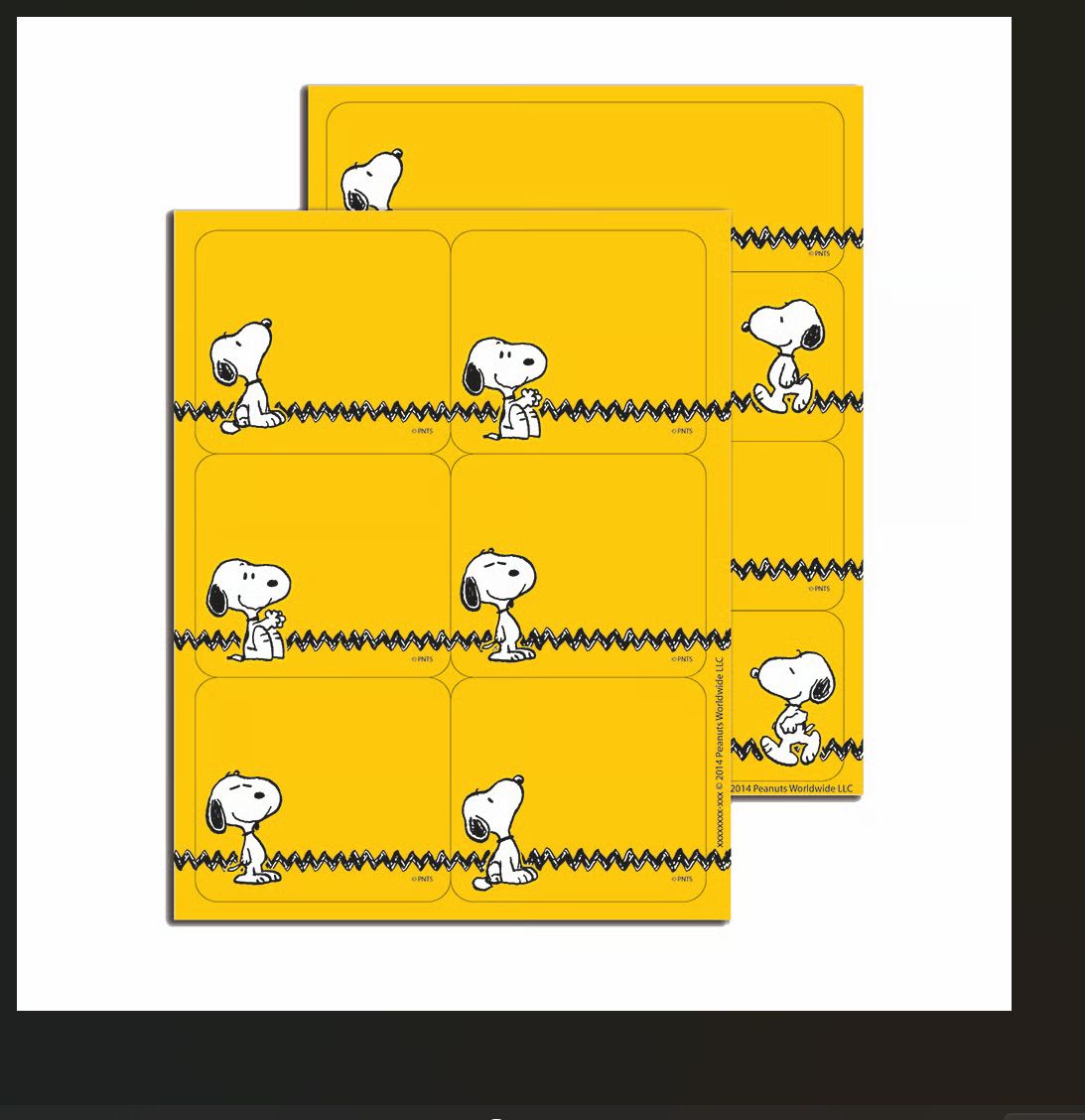 Stickers Label Peanuts Yellow