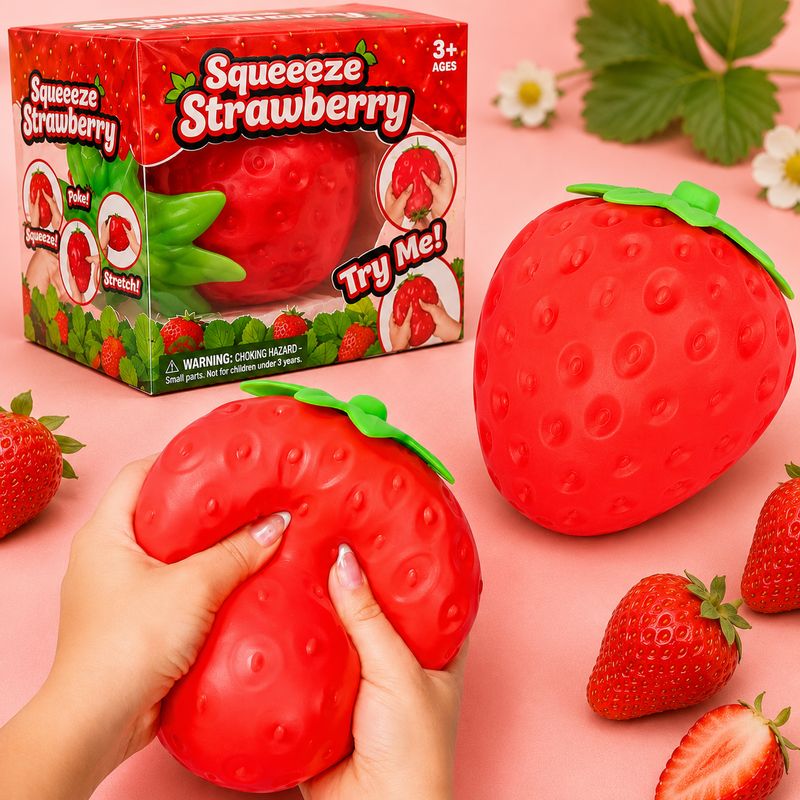 5.9" Jumbo Strawberry Squishy Fidget Toy