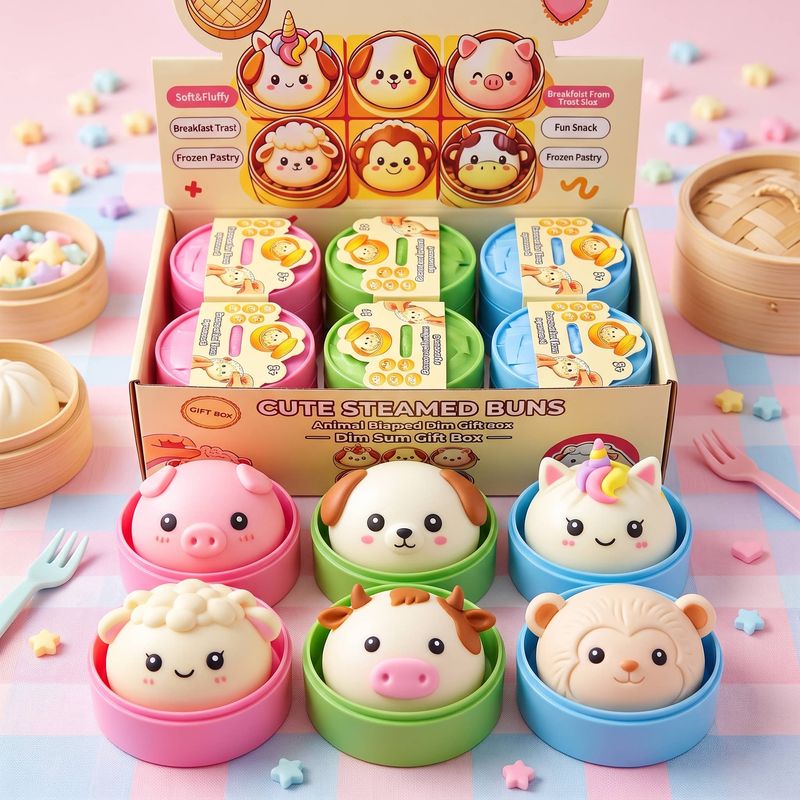 Cute Animal Dumpling Bun Squishy Sensory Fidget Toy