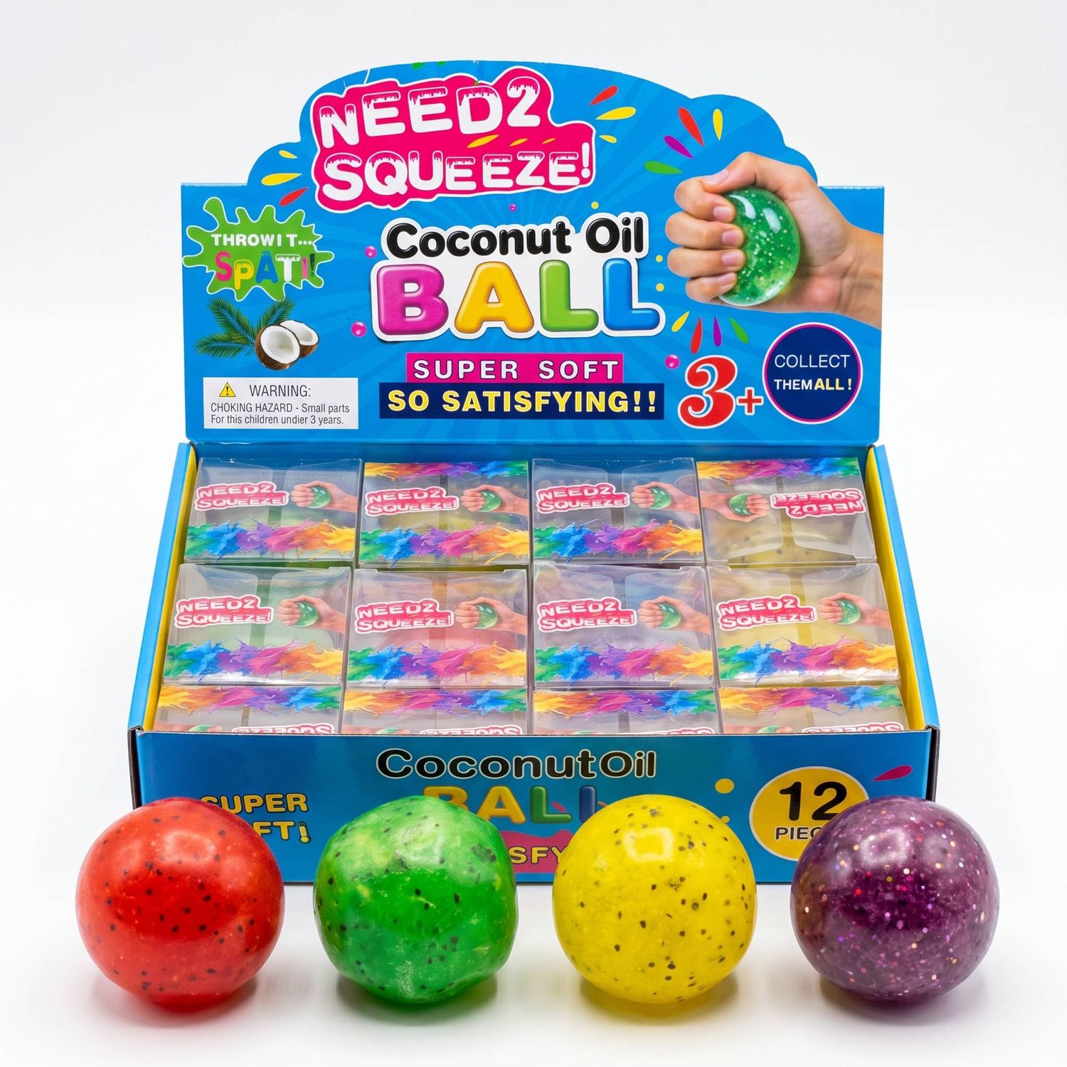 Slushy Black Speckled Coconut Oil Ball Squeeze Toy